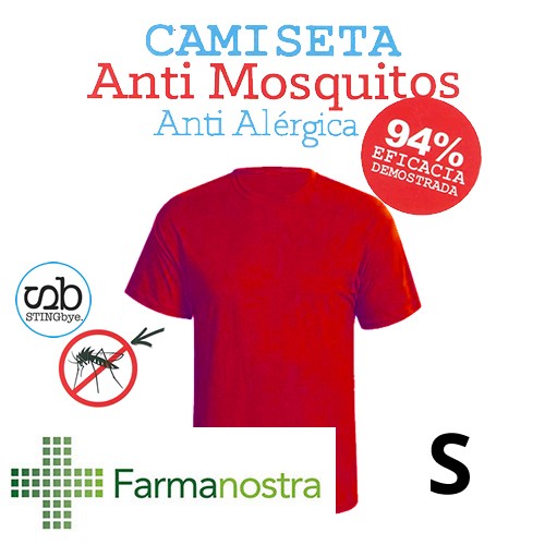 Camiseta antimosquitos stingbye camiseta manga corta  | talla s | color rojo